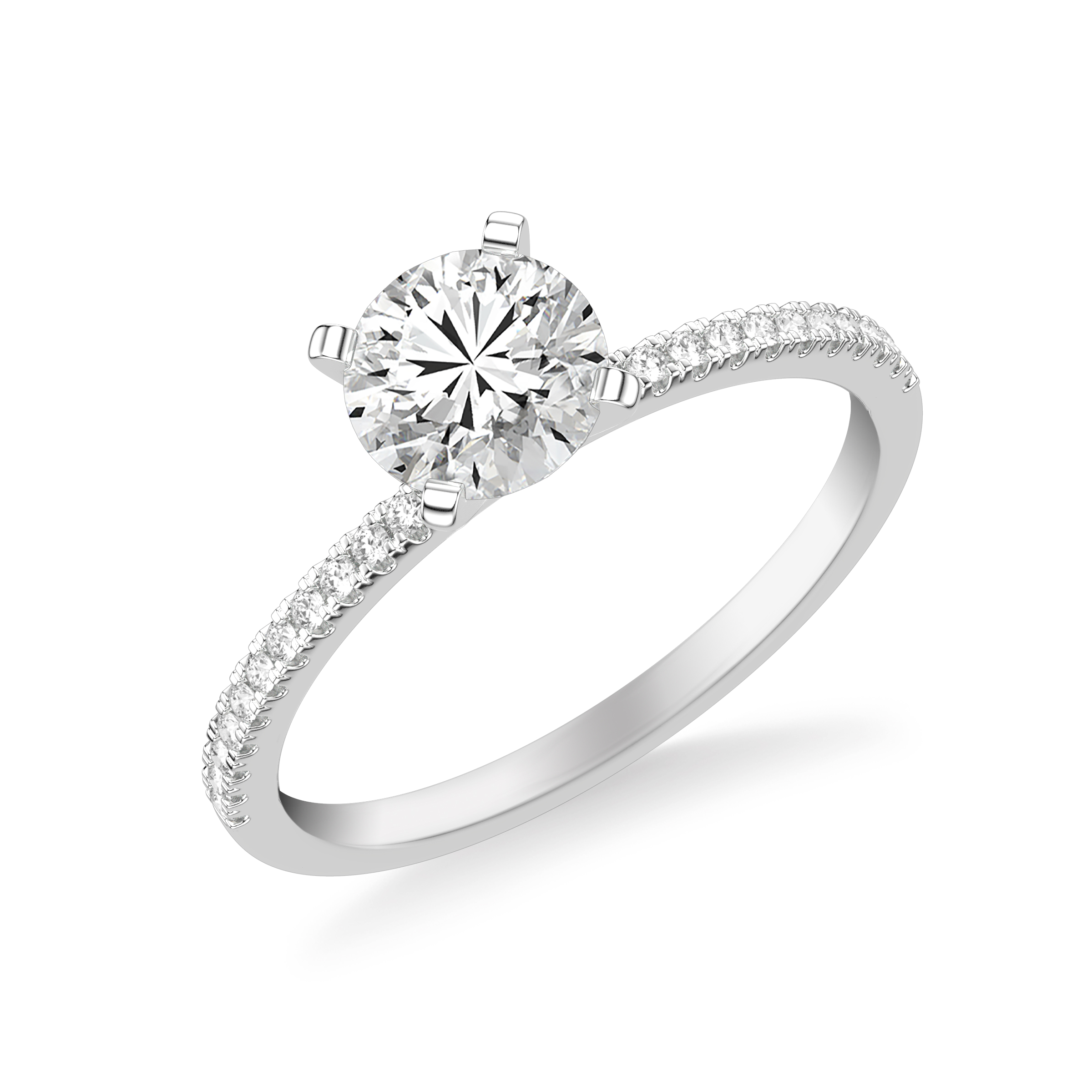 Elegant Round Diamond Engagement Ring