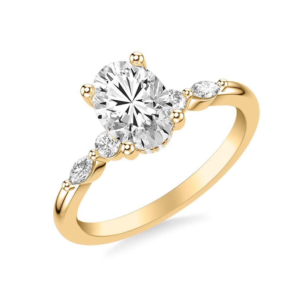 Diamond Engagement Ring with Marquise and Round Diamonds