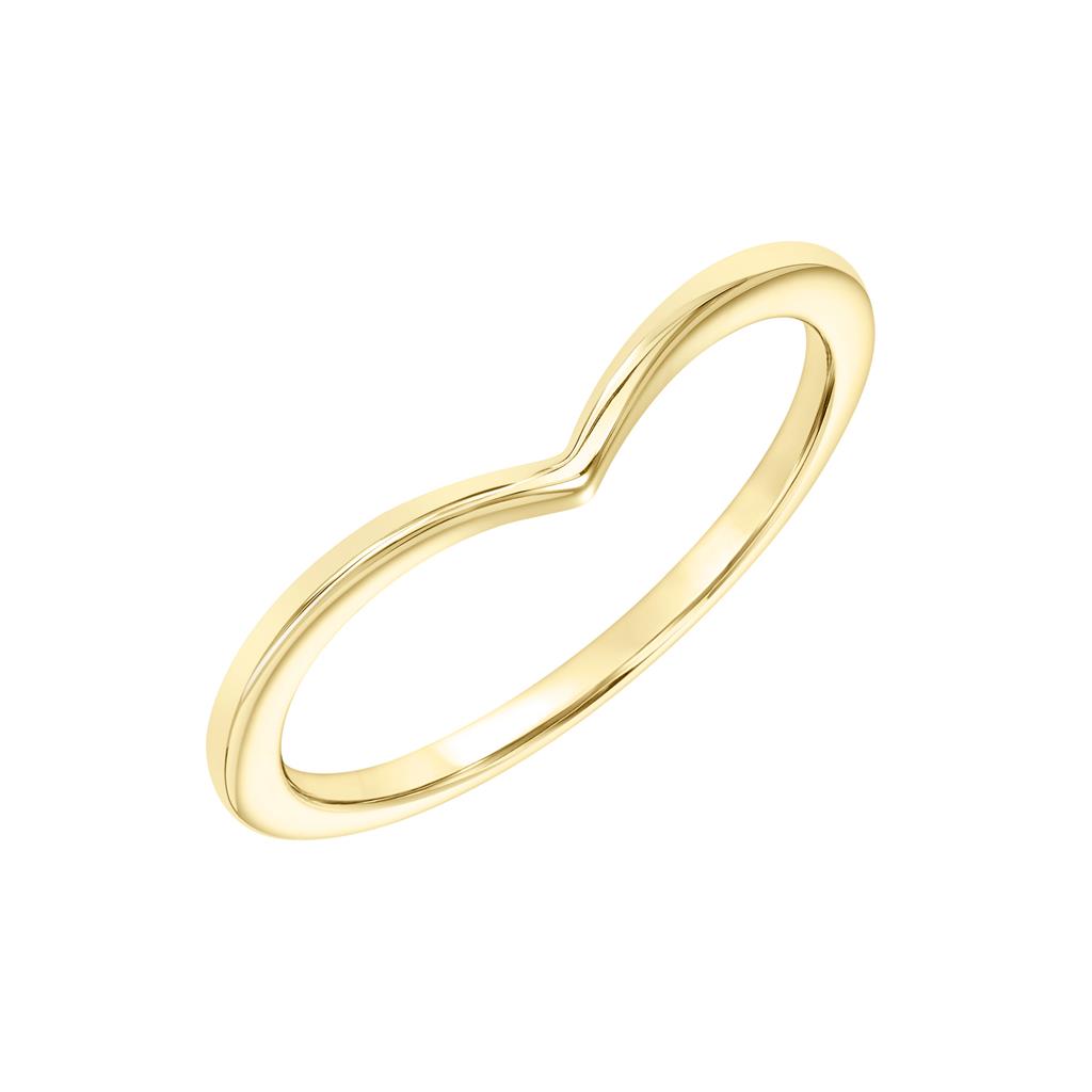 Polished Chevron Band in Yellow Gold