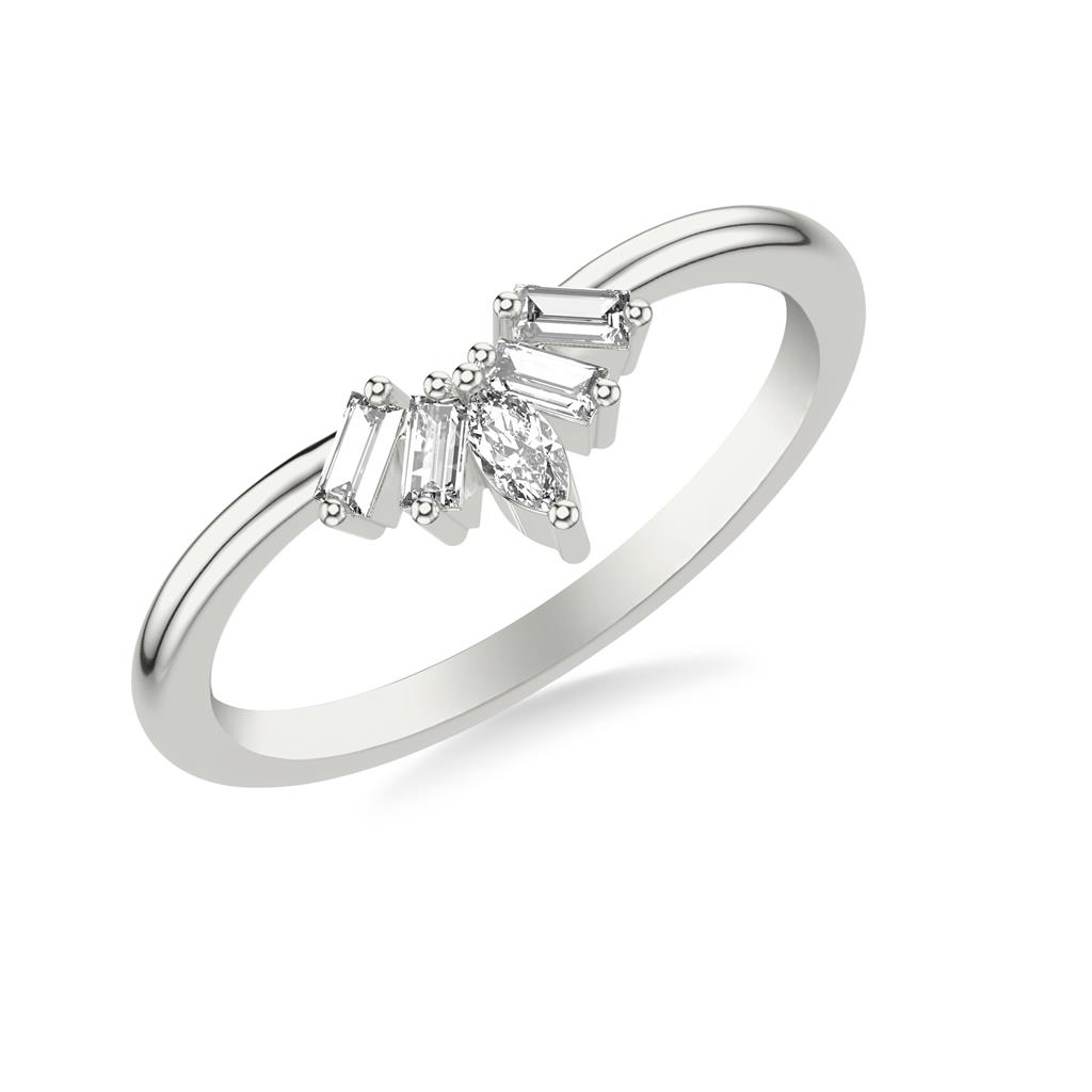 Curved Marquise and Baguette Diamond Band