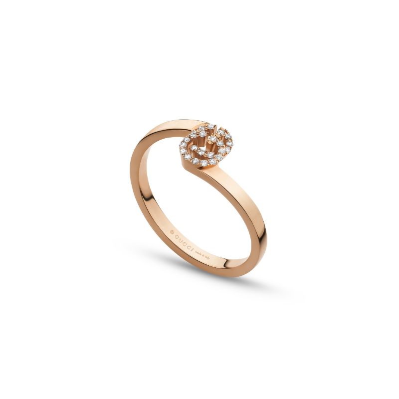 Gucci GG Running Ring in Rose Gold with Diamonds