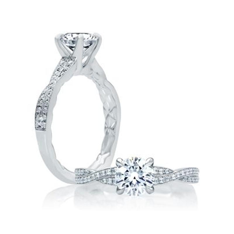 A.Jaffe Crossover Diamond Shank Engagement Ring
