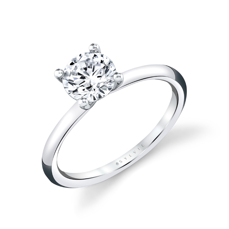 Sylvie Round Cut Solitaire Engagement Ring - Amelia