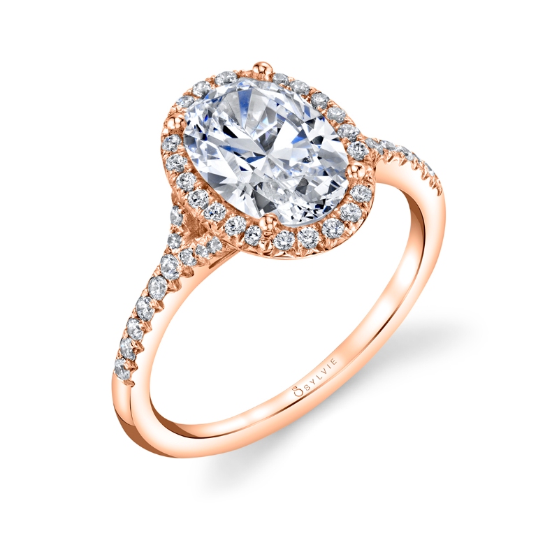 Sylvie Oval Cut Halo Engagement Ring - Alexandra