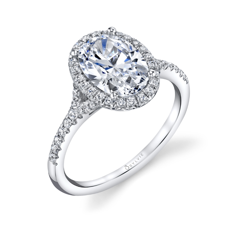 Sylvie Oval Cut Halo Engagement Ring - Alexandra