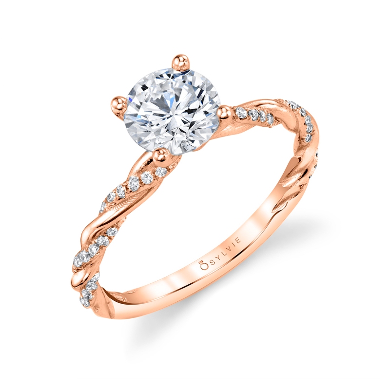 Sylvie Round Cut Diamond Spiral Engagement Ring - Jolie