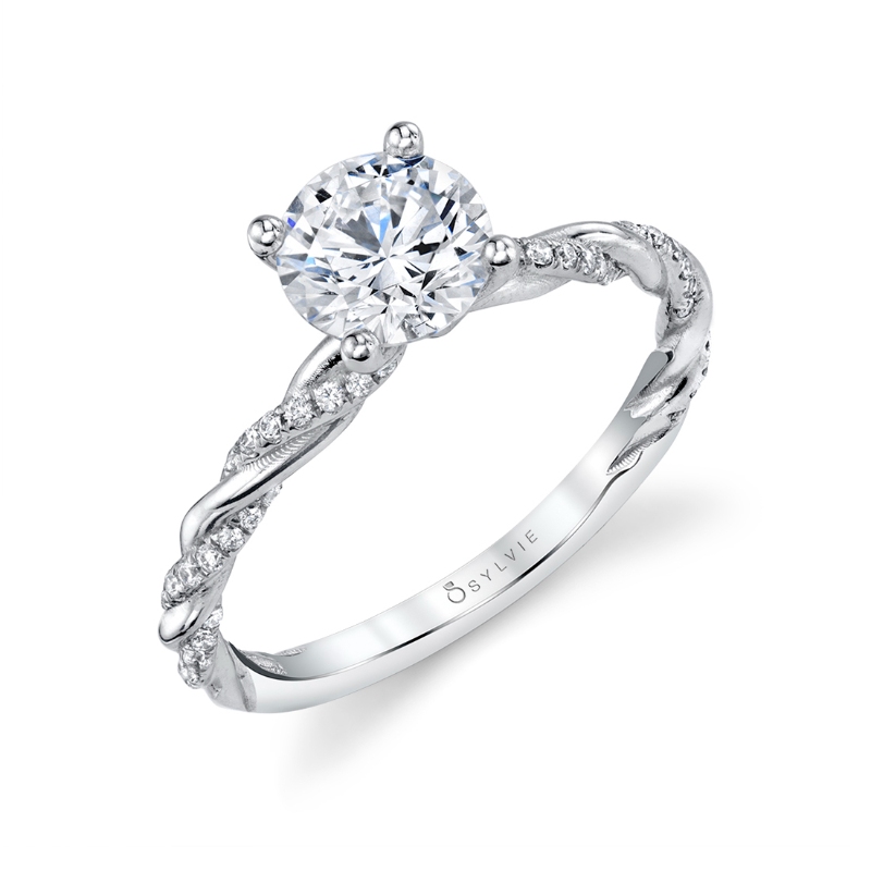 Sylvie Round Cut Diamond Spiral Engagement Ring - Jolie