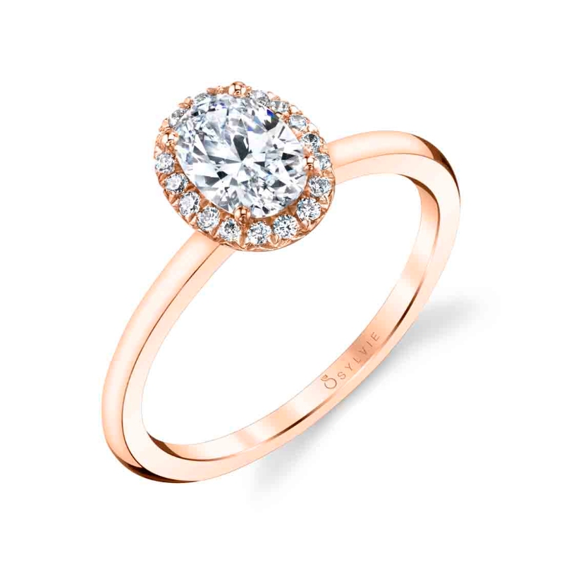 Sylvie Oval Cut Solitaire Halo Engagement Ring - Elsie
