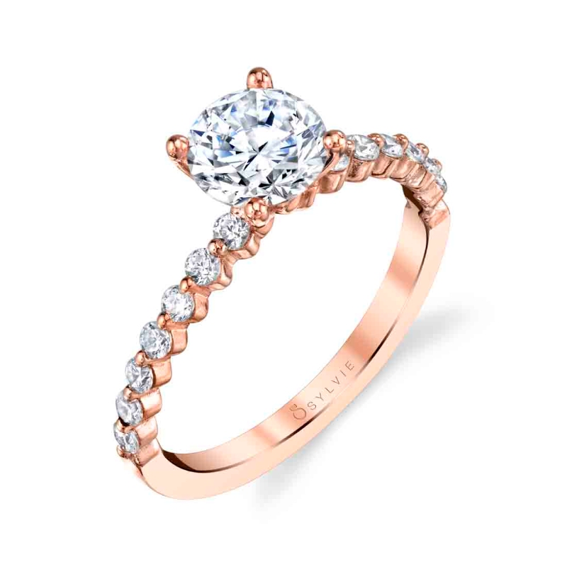 Sylvie Round Cut Classic Engagement Ring - Athena