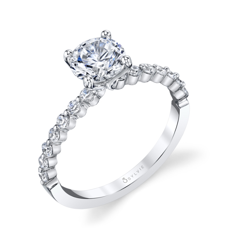 Sylvie Round Cut Classic Engagement Ring - Athena