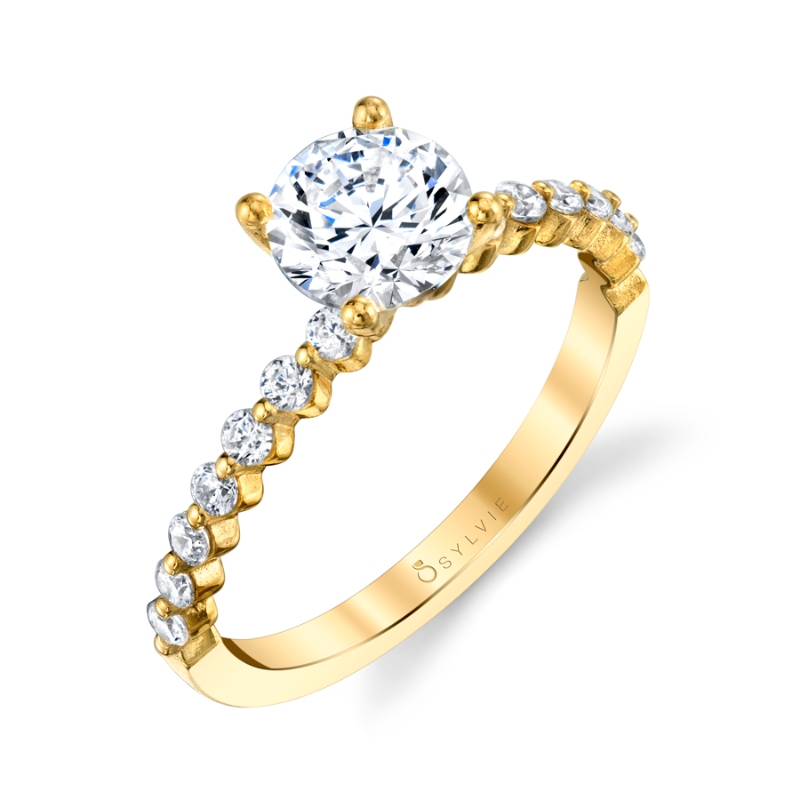 Sylvie Round Cut Classic Engagement Ring - Athena