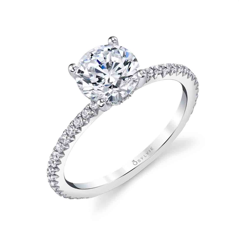 Sylvie Round Cut Classic Engagement Ring - Maryam