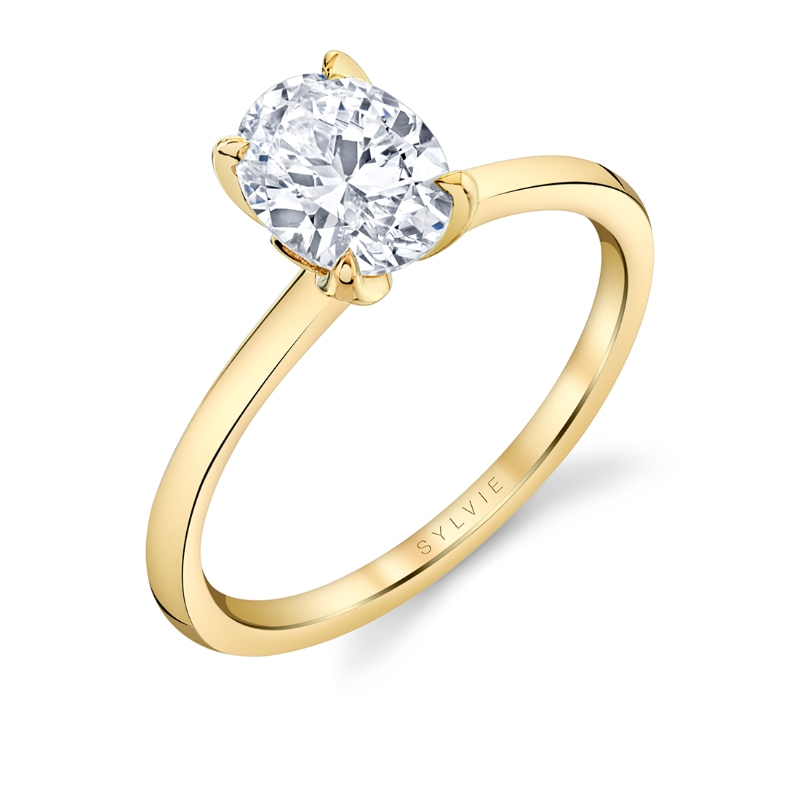 Sylvie Tulira Solitaire Petal Prong Engagement Ring - Fawn