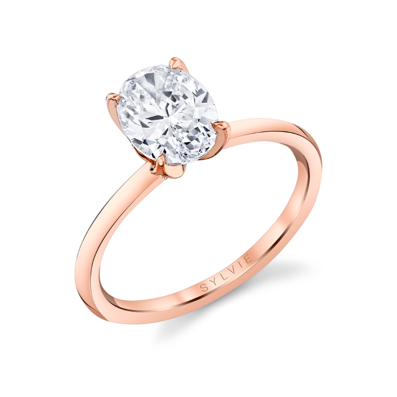 Sylvie Tulira Oval Cut Solitaire Diamond Petal Prong Engagement Ring - Shay