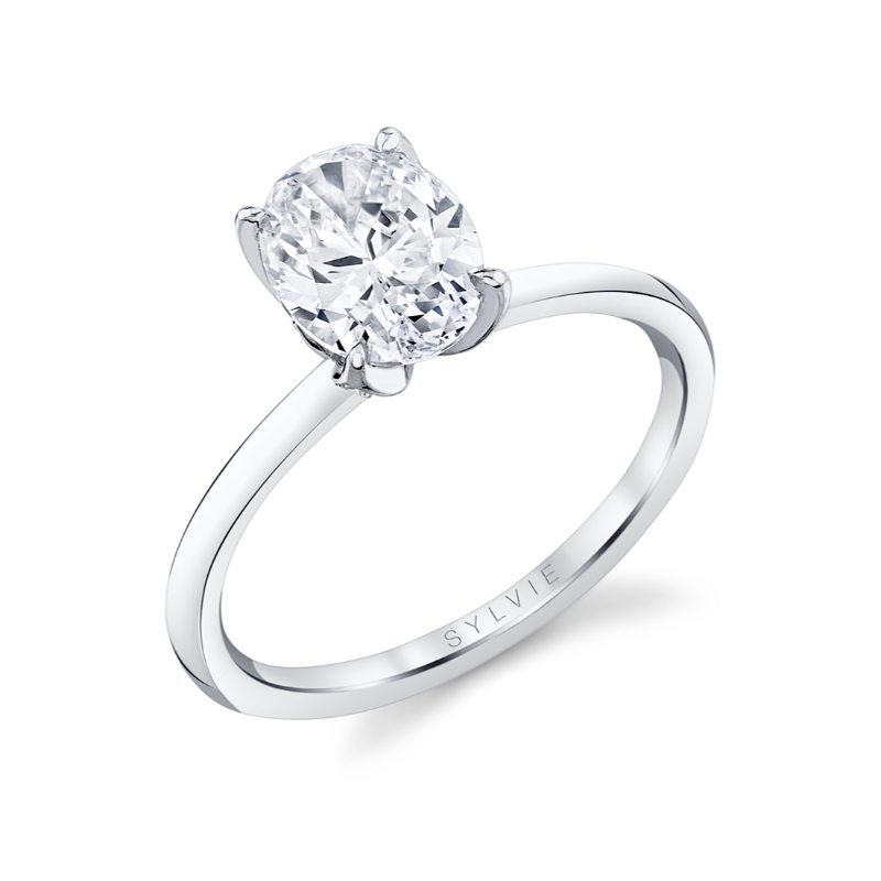 Sylvie Tulira Oval Cut Solitaire Diamond Petal Prong Engagement Ring - Shay