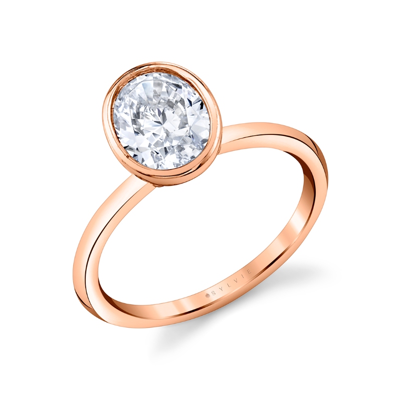 Sylvie Oval Cut Bezel Set Engagement Ring - Cliodhna