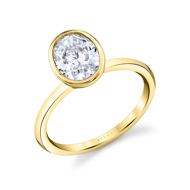 Sylvie Oval Cut Bezel Set Engagement Ring - Cliodhna