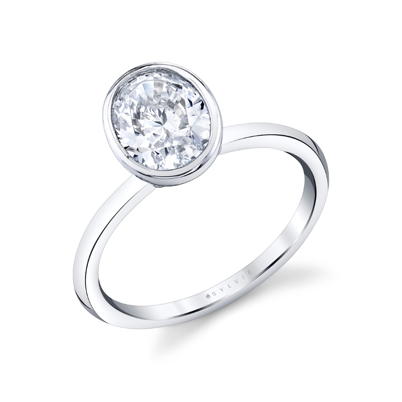 Sylvie Oval Cut Bezel Set Engagement Ring - Cliodhna