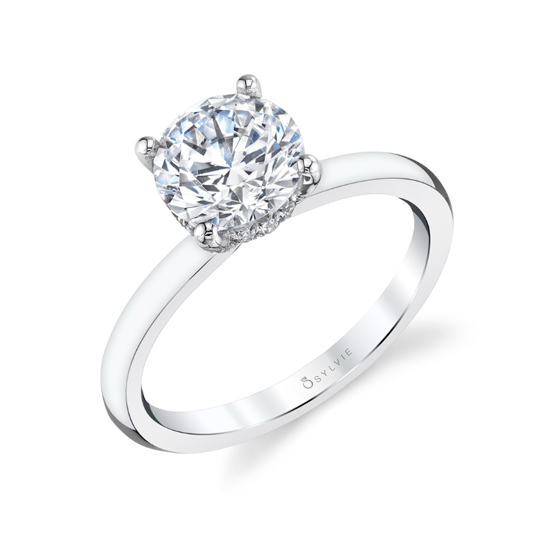Sylvie Round Cut Solitaire Engagement Ring - Joanna