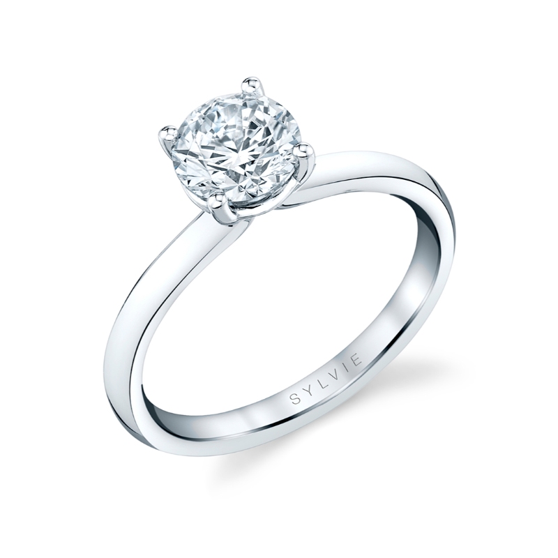 Sylvie Round Cut Solitaire Engagement Ring - Hestia