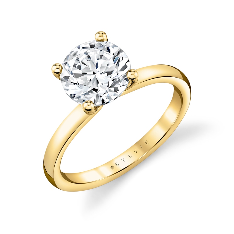 Sylvie Round Cut Solitaire Engagement Ring - Ame