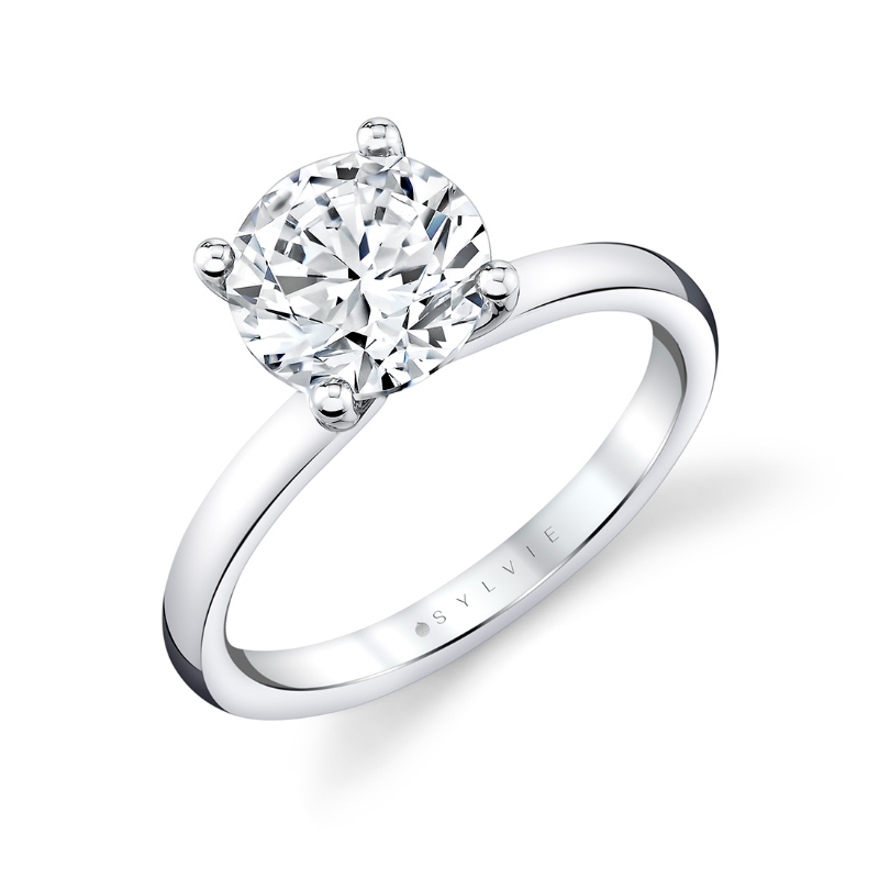 Sylvie Round Cut Solitaire Engagement Ring - Ame