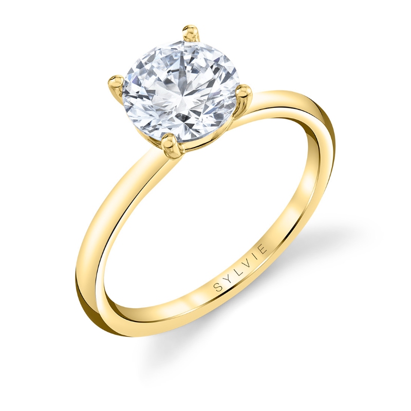 Sylvie Round Cut Solitaire Engagement Ring - Blake