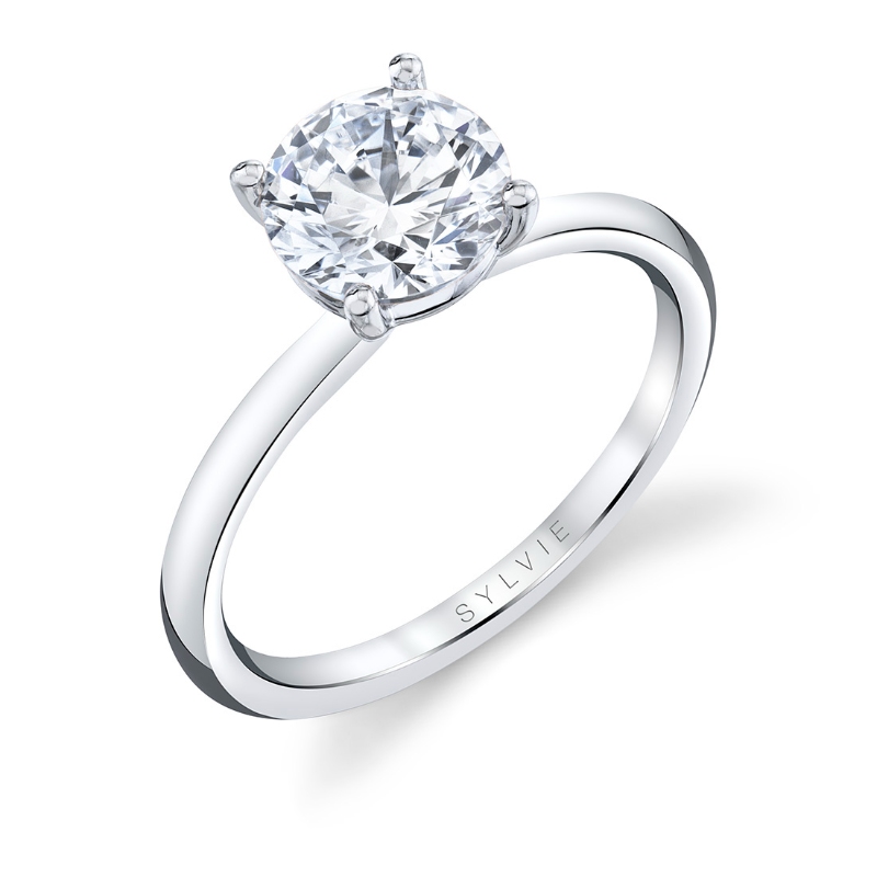 Sylvie Round Cut Solitaire Engagement Ring - Blake