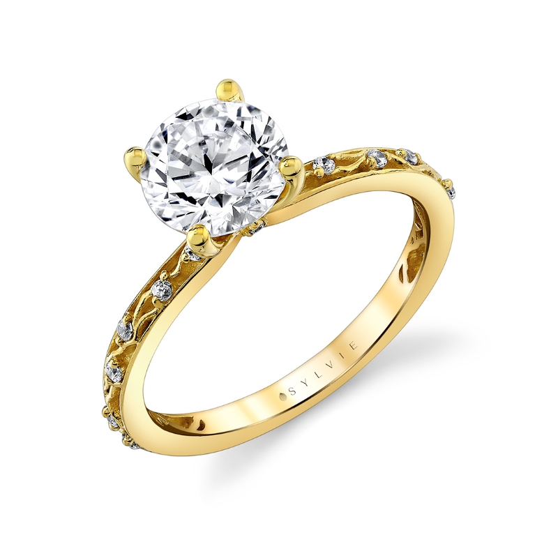 Sylvie Tulira Flower and Vine Engagement Ring - Fauna