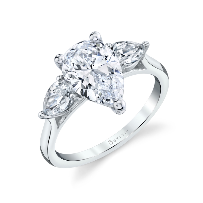 Sylvie Pear Shaped 1.5 Ct Three Stone Engagement Ring - Martine