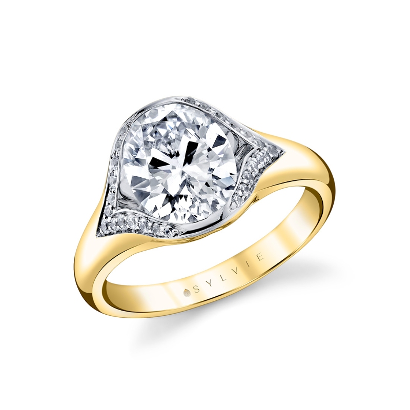 Sylvie Shell Auranova Riva Split Shank Engagement Ring - Calista