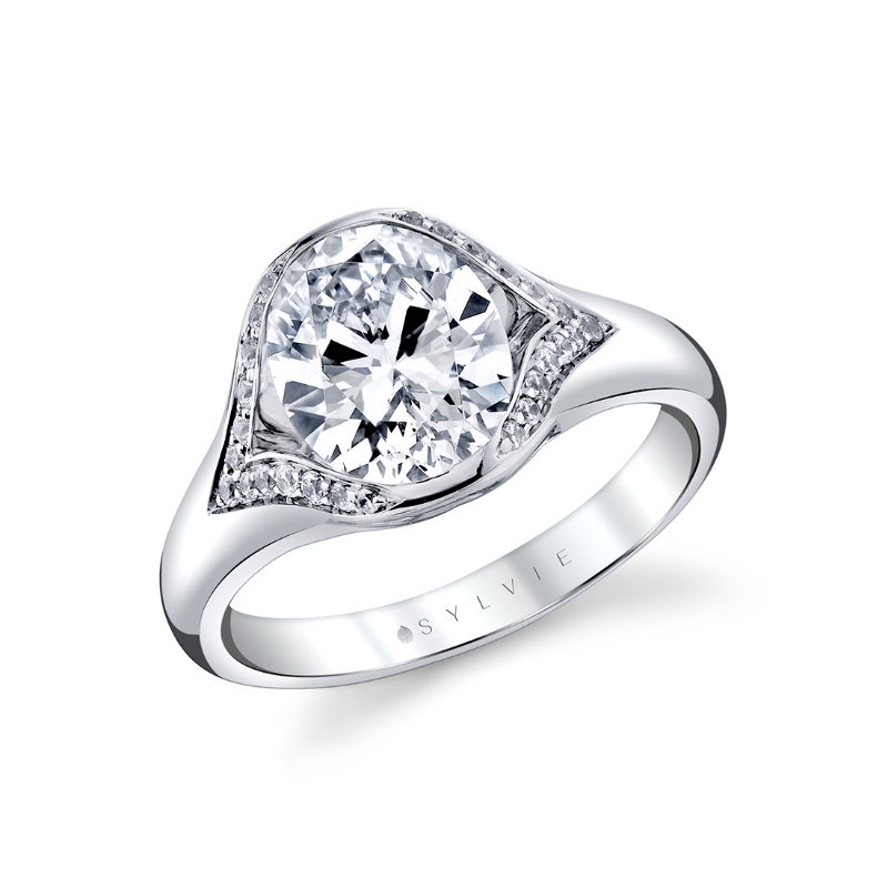 Sylvie Shell Auranova Riva Split Shank Engagement Ring - Calista