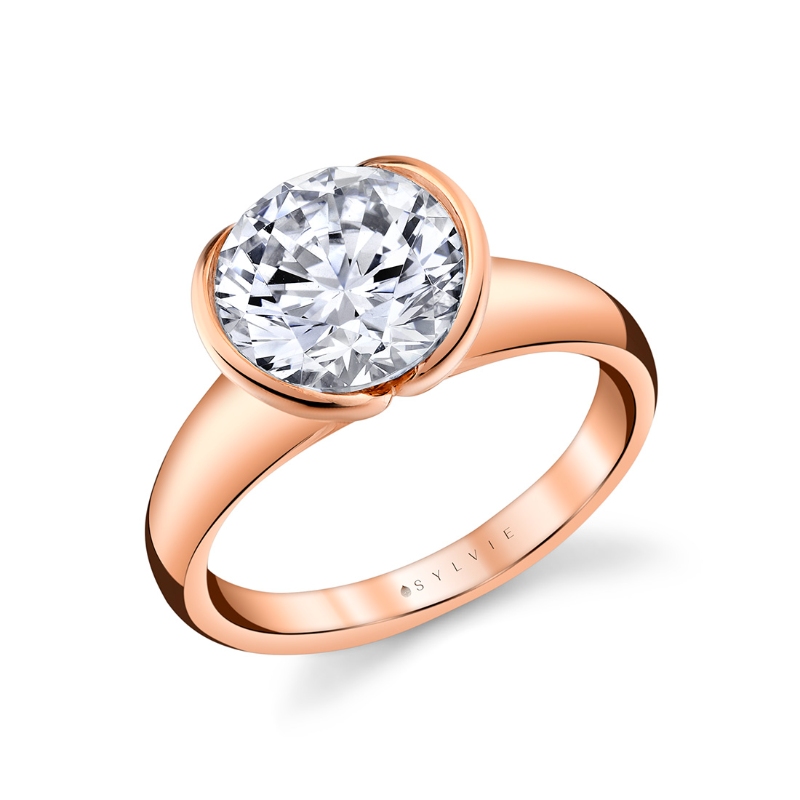 Sylvie Shell Auranova Solitaire Engagement Ring - Liora