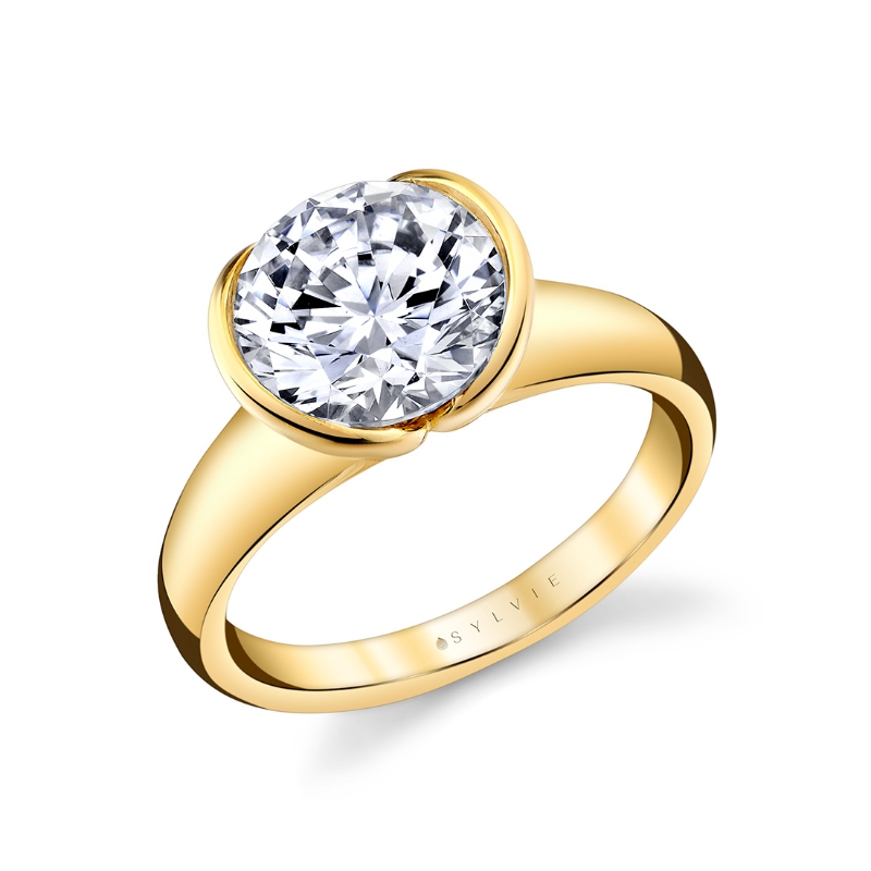 Sylvie Shell Auranova Solitaire Engagement Ring - Liora