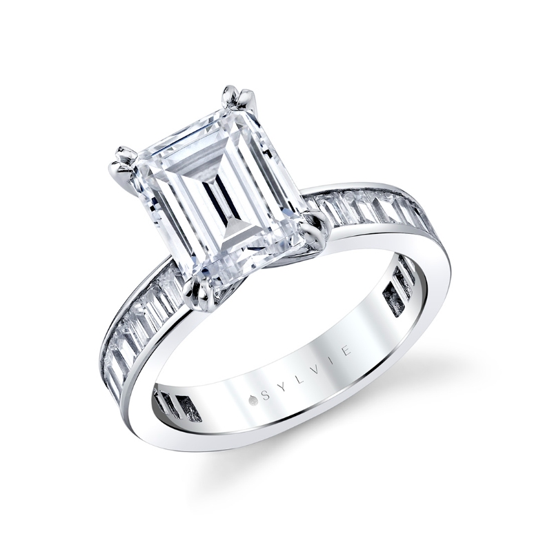 Sylvie Auravie Channel Set Baguette Engagement Ring - Amren