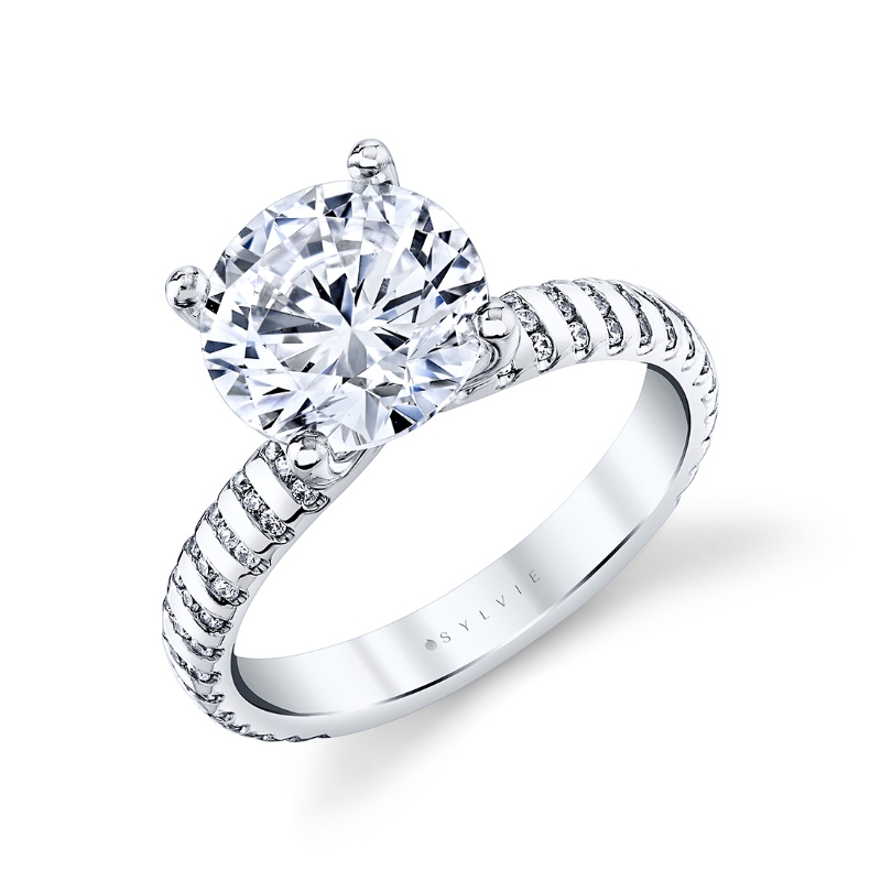 Sylvie Auravie Flush Set Diamond Engagement Ring - Fallon