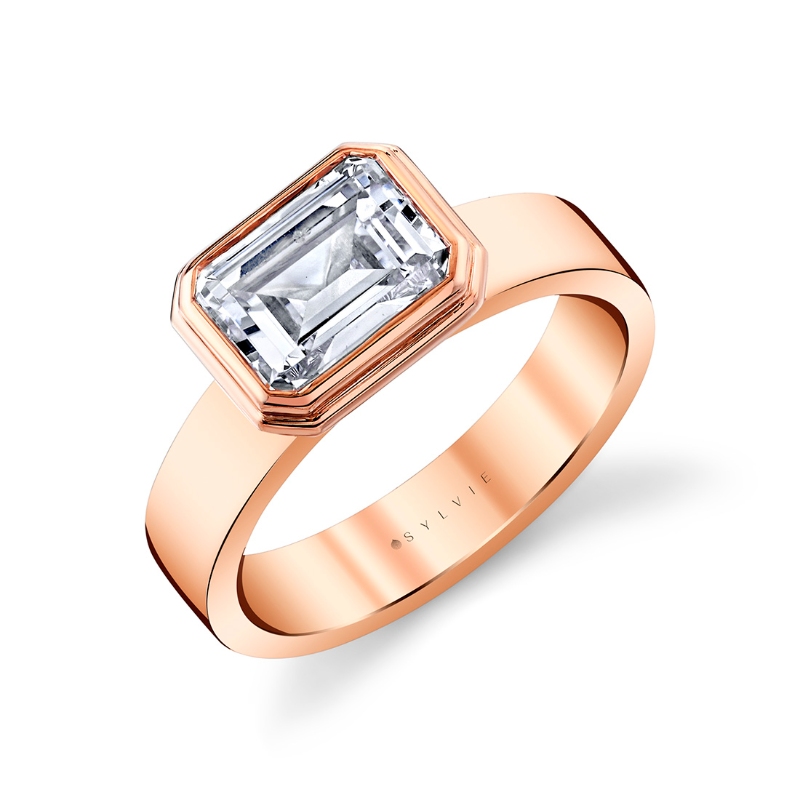 Sylvie Auravie Flat Edge Bezel Solitaire Engagement Ring - Pippa