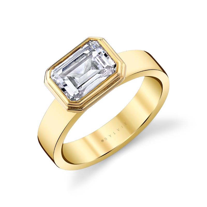 Sylvie Auravie Flat Edge Bezel Solitaire Engagement Ring - Pippa