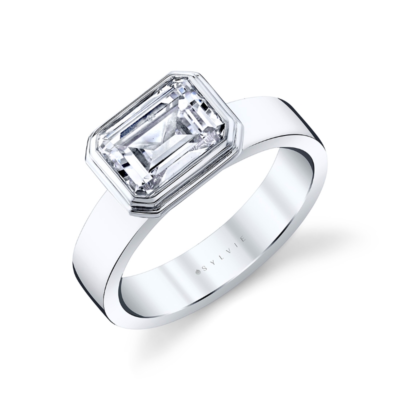 Sylvie Auravie Flat Edge Bezel Solitaire Engagement Ring - Pippa