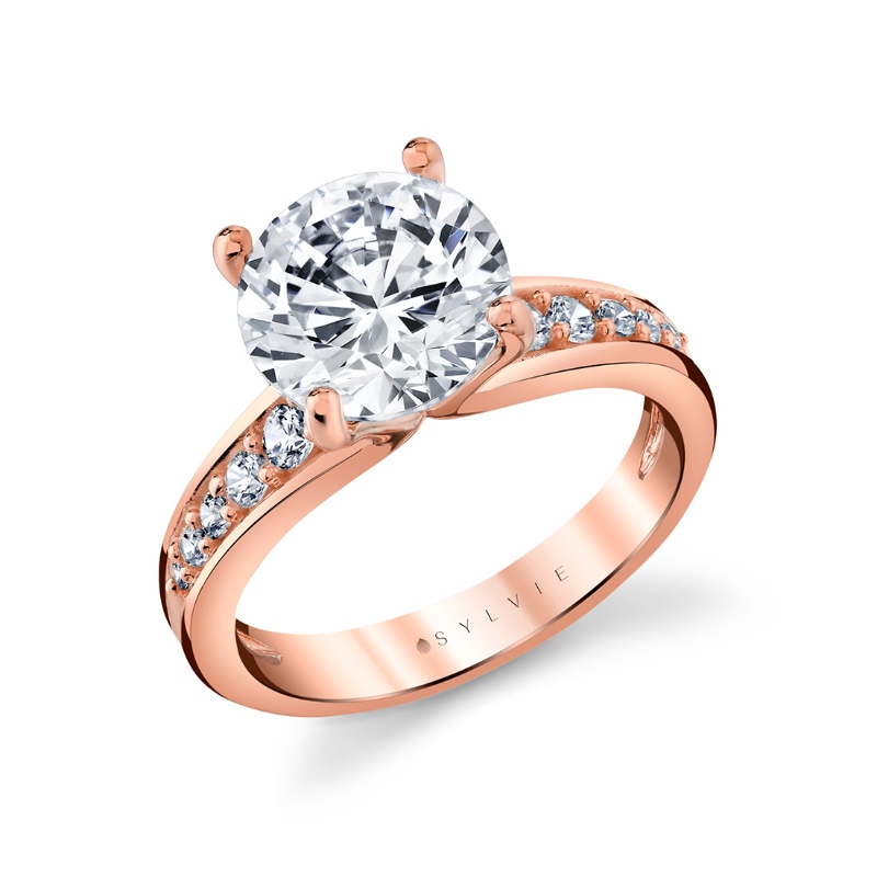 Sylvie Auravie Channel Set Graduated Diamond Engagement Ring - Kalla