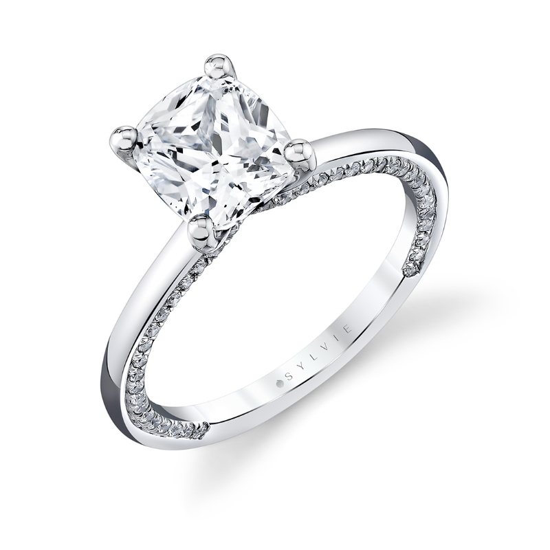Sylvie Iconelle Solitaire Two Tone Engagement Ring - Diana