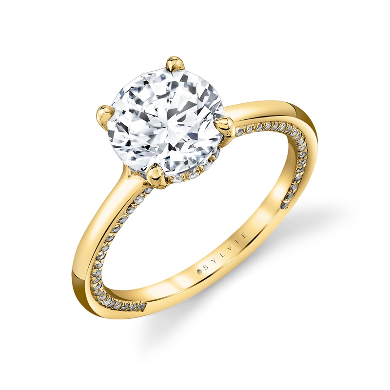 Sylvie Iconelle Solitaire Hidden Halo Engagement Ring - Tilda