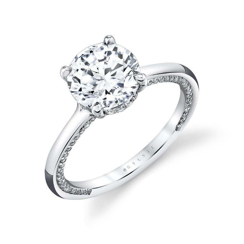 Sylvie Iconelle Solitaire Hidden Halo Engagement Ring - Tilda