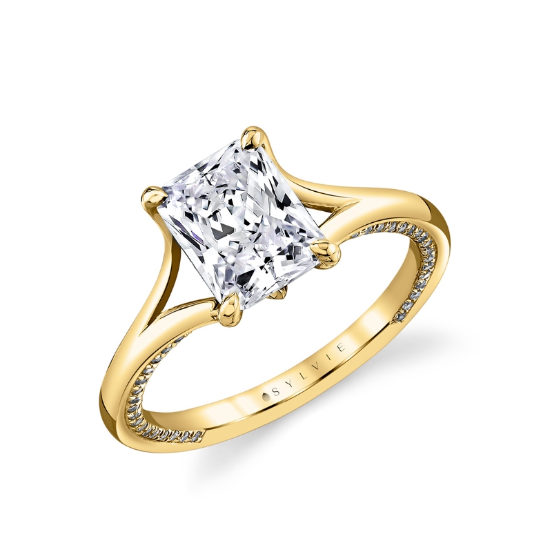 Sylvie Iconelle Solitaire Shell Taper Engagement Ring - Beatrix