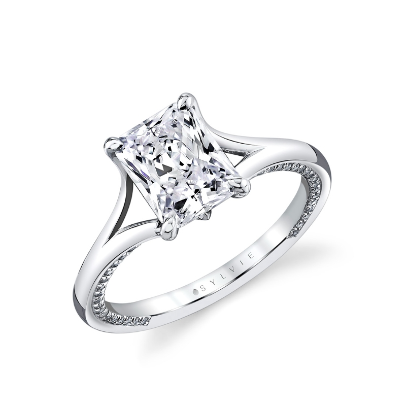 Sylvie Iconelle Solitaire Shell Taper Engagement Ring - Beatrix