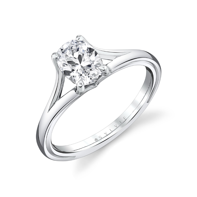 Sylvie Iconelle Solitaire Shell Taper Engagement Ring - Vera