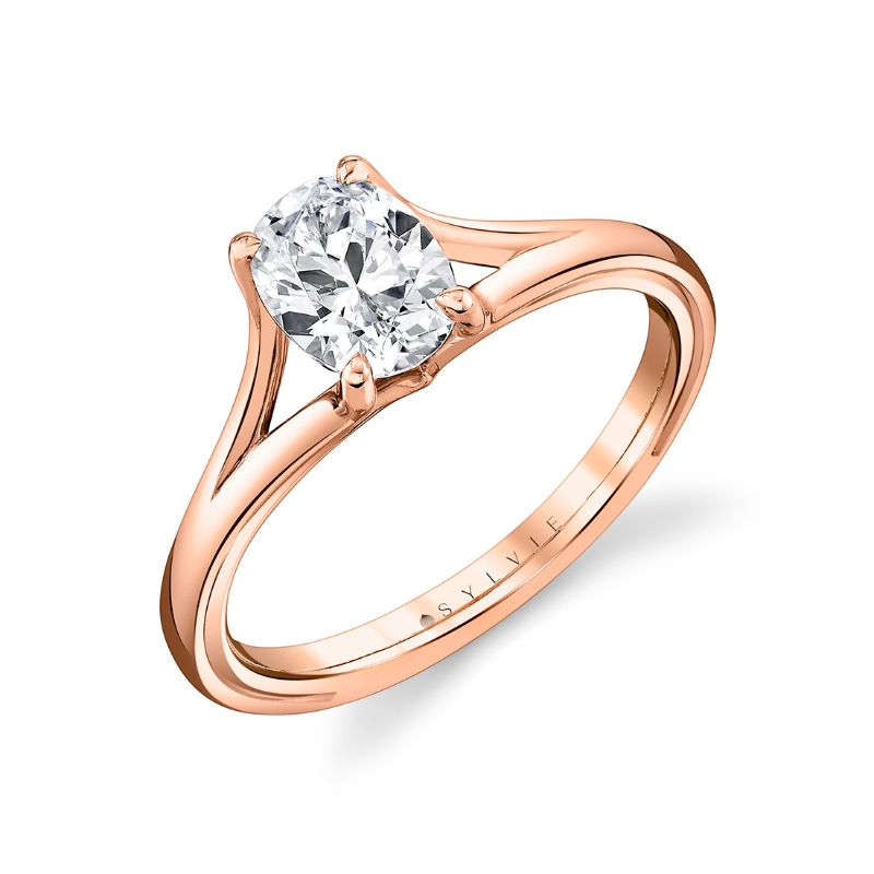 Sylvie Iconelle Solitaire Shell Taper Engagement Ring - Vera