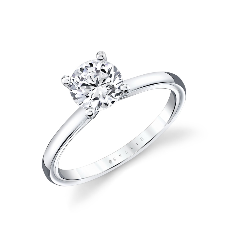 Sylvie Iconelle Solitaire Two Tone Engagement Ring - Cecily