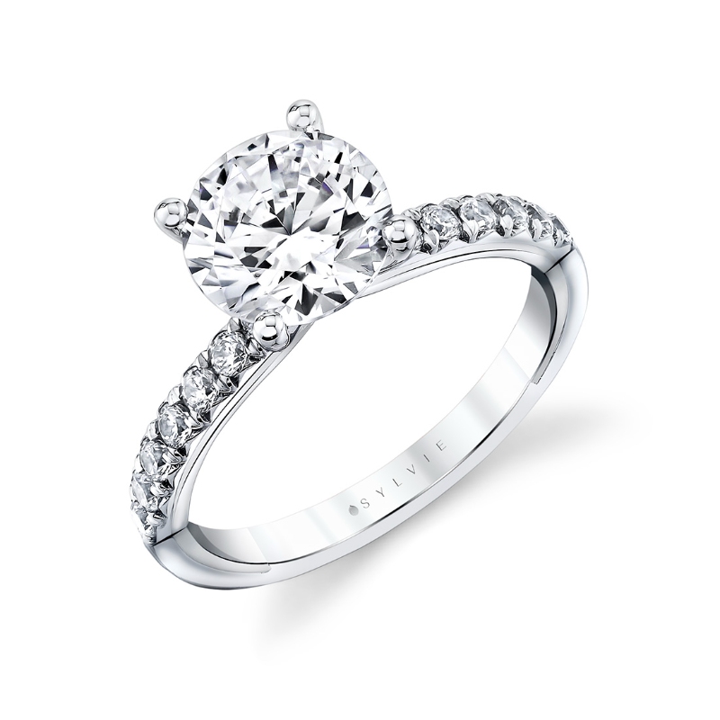 Sylvie Iconelle Halfway Pinch Two Tone Engagement Ring - Katya