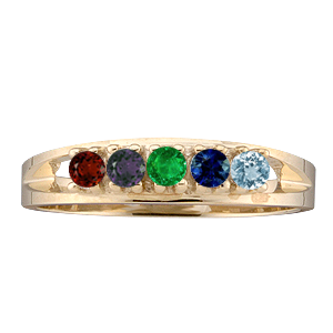 Gold mothers shop ring 5 stones